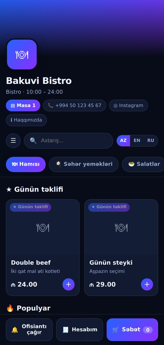 Menorax QR menu