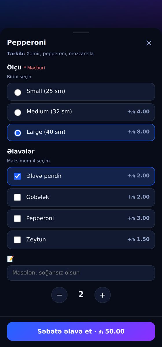 Məhsul seçimləri